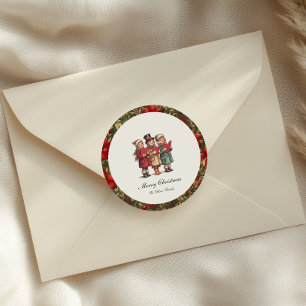 Sticker Rond Noël Vintage Traditionnel