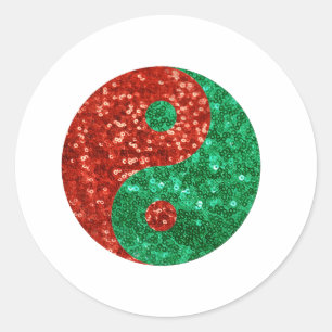 Sticker Rond noël yin yang