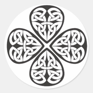 Sticker Rond noeud céleste shamrock noir