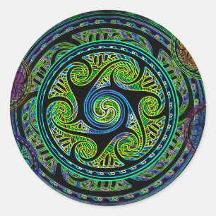 Sticker Rond Noeud celtique vibrant de sphères de Variated