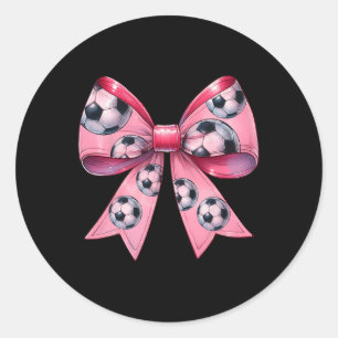 Sticker Rond Noeud Coquette Football Byll Motif Ruban Fête des 