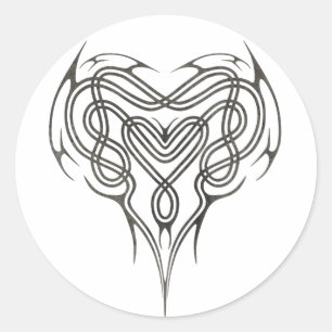 Sticker Rond Noeud de coeur celtique en pierre