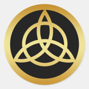 STICKER ROND NOEUD DE TRINITÉ D'OR
