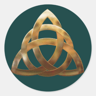Sticker Rond noeud de trinité d'or celtique