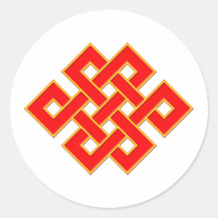 Sticker Rond Noeud mystique - Rouge et Jaune