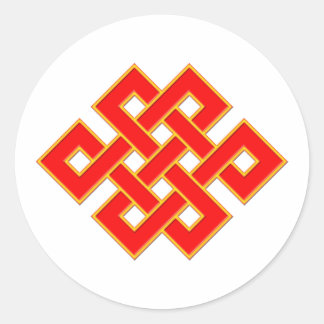 Sticker Rond Noeud mystique - Rouge et Jaune
