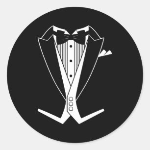 Sticker Rond Noeud papillon noir Smoking