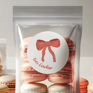 Sticker Rond Nœud rouge personnalisé pour la Saint-Valentin 