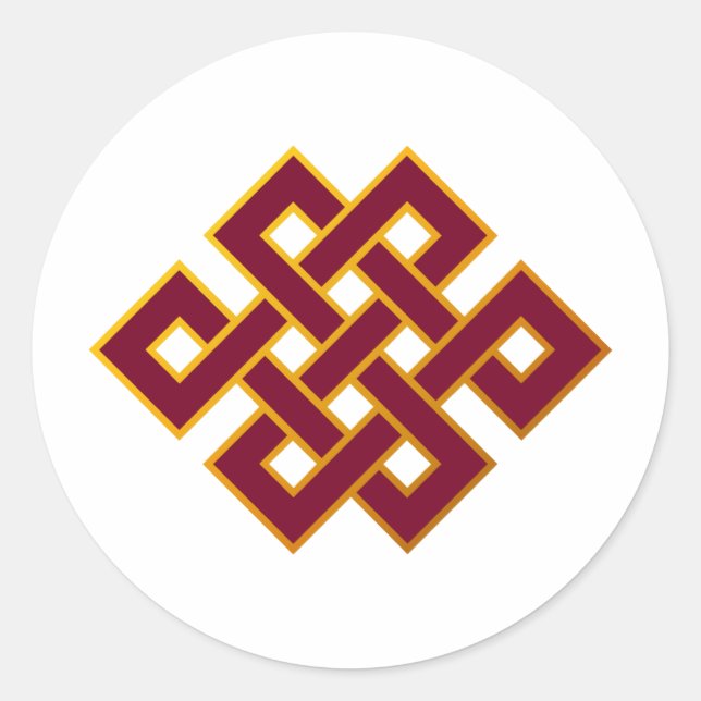 Sticker Rond Noeud sans fin de karma… ou noeud éternel (Devant)