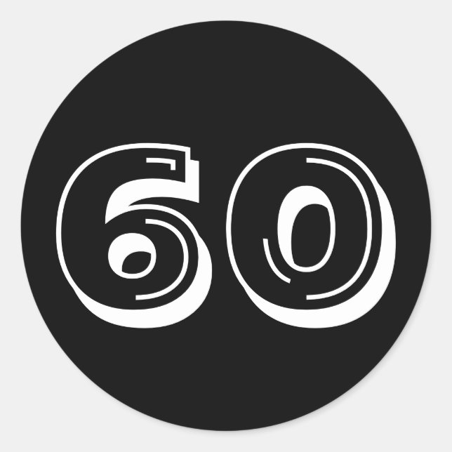 Sticker Rond Noir 60e anniversaire (Devant)