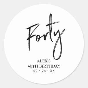 Sticker Rond Noir & Blanc   Lettre de remerciement pour un anni