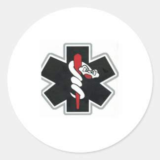 Sticker Rond noir & blanc & rouge