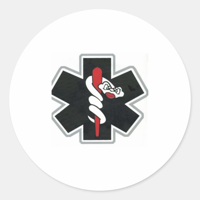 Sticker Rond noir & blanc & rouge (Devant)