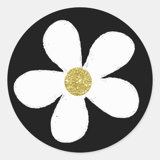 Sticker Rond Noir Blanc Simple Maisy Or (Devant)