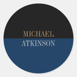 Sticker Rond Noir Bleu Gras Texte tendance Style