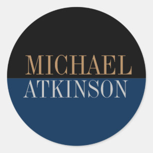 Sticker Rond Noir Bleu Gras Texte tendance Style