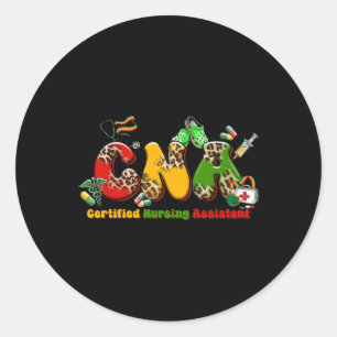 Sticker Rond Noir Cna Graduation Certifiée Infirmière Istant Bl
