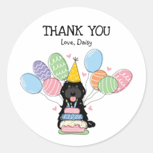 Sticker Rond Noir Cockapoo Cavapoo Anniversaire Favoriser Tags