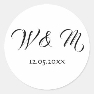 Sticker Rond Noir et blanc classique