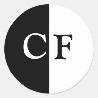 Noir et blanc demi initiales personnalisées