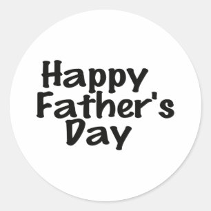 Sticker Rond Noir et blanc Happy Fête des pères Design de texte