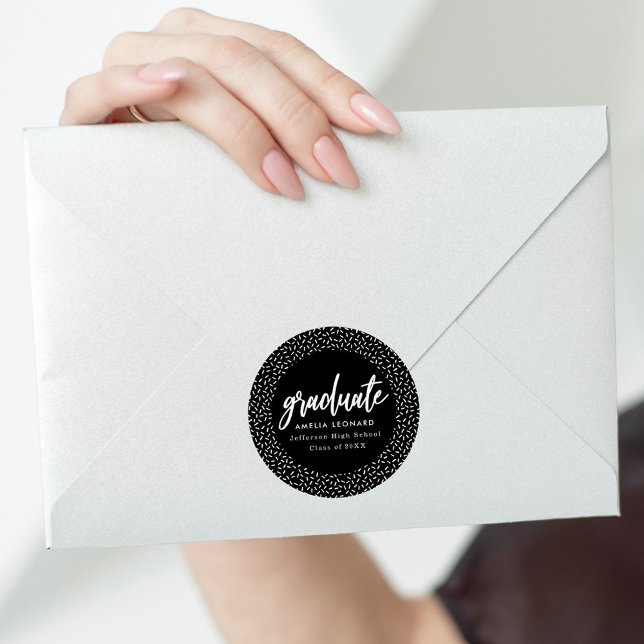 Sticker Rond Noir | Graduation par script (Créateur téléchargé)