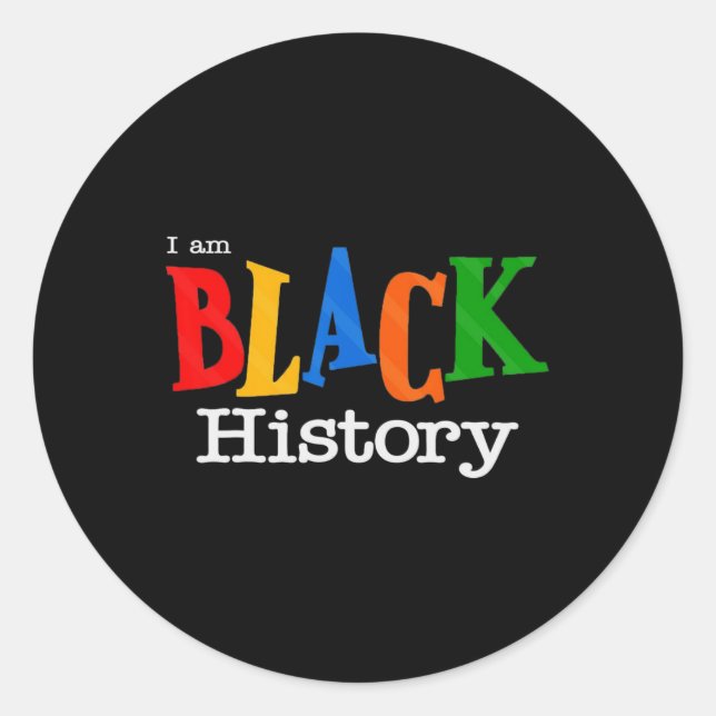 Sticker Rond Noir Histoire Mois Fist Femmes Hommes (Devant)