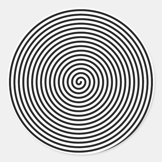 Sticker Rond Noir hypnotisé et toute couleur (Devant)