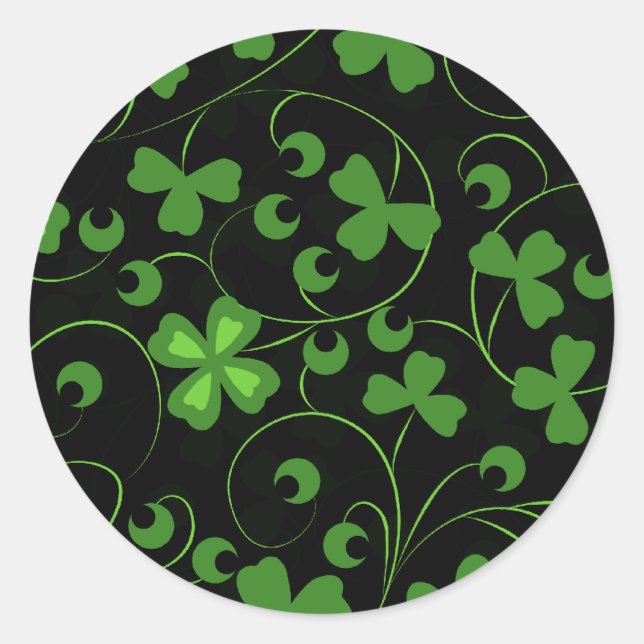 Sticker Rond noir irlandais (Devant)