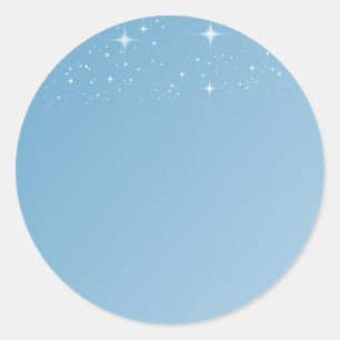 Sticker Rond Noir Modèle bleu clair étoiles design minimal