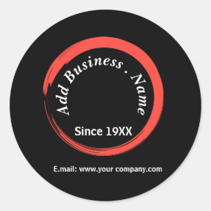 Sticker Rond Noir moderne customisé professionnel