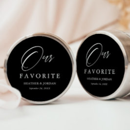 Sticker Rond Noir Notre boîte de traitement Mariage préféré