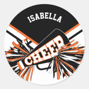 Sticker Rond 📣 - Noir, Orange et Blanc
