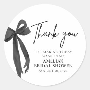 Sticker Rond Noir Ruban Elle Se Marie Shower Nuptial