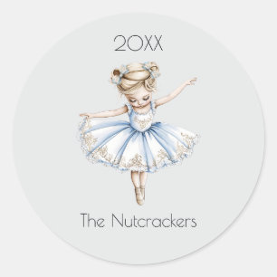 Sticker Rond Noisette de Noël Ballerina Aquarelle