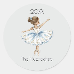 Sticker Rond Noisette de Noël Ballerina Aquarelle