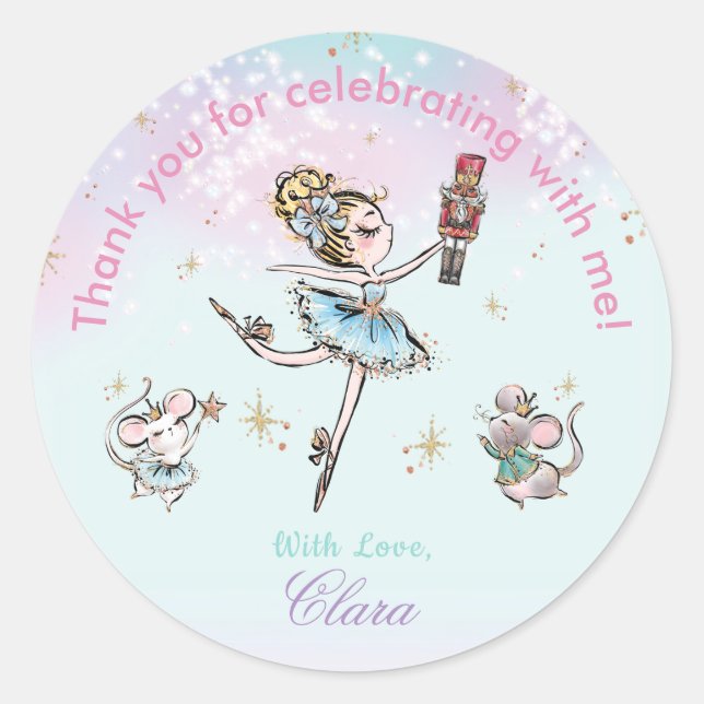 Sticker Rond Noisette Noël anniversaire Merci Favoriser (Devant)