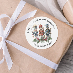 Sticker Rond Noisette personnalisée pour enfants Noël