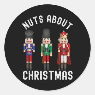 Sticker Rond Noix À propos de Noël Amusants Pastel Noël Nutcrac