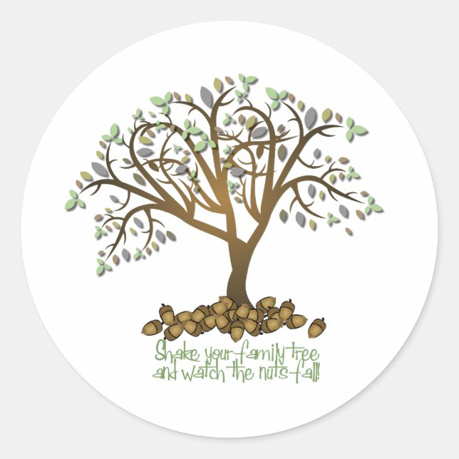 Sticker Rond Noix d'arbre familial (Devant)