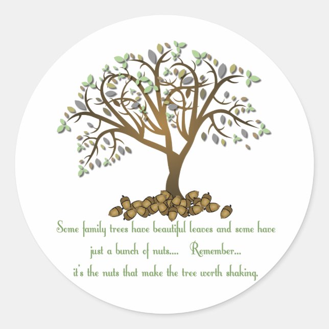 Sticker Rond Noix d'arbre familial (Devant)