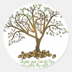 Sticker Rond Noix d'arbre familial