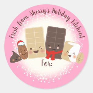 Sticker Rond Noix de chocolat maison cuisine personnalisée Noël