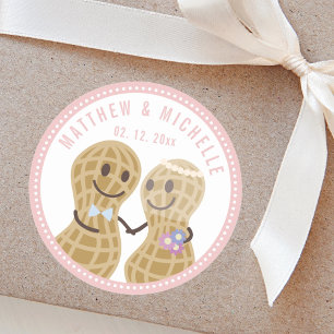 Sticker Rond Noix Les uns sur les autres mignons mariage Favori