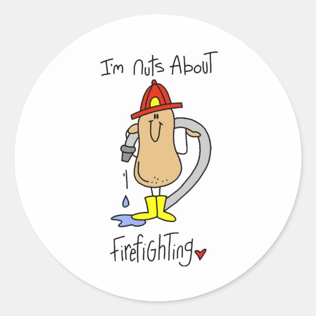 Sticker Rond Noix sur la lutte contre l'incendie (Devant)