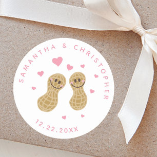 Sticker Rond Noix sur l'autre élégant mariage rose Faveur