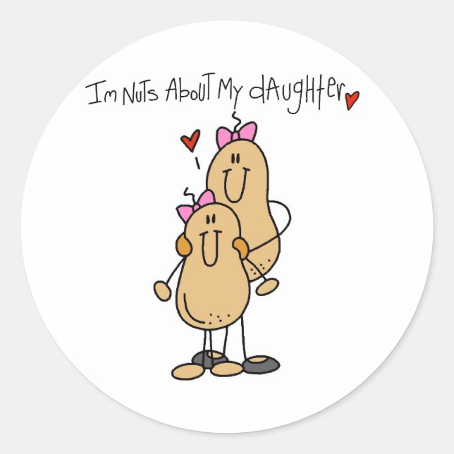 Sticker Rond Noix Sur Ma Fille (Devant)