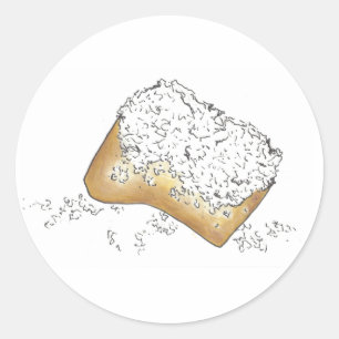 Sticker Rond NOLA Nouvelle-Orléans Louisiane Sugary Beignet Pât
