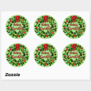 Sticker Rond Nollaig Chridheil Noël écossais