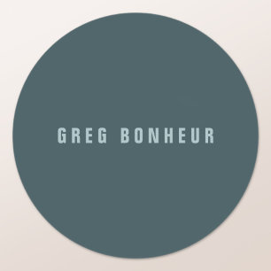 Sticker Rond Nom au look moderne et élégant Bleu gris